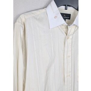 Stacy Adams Vintage‎ Mens 15 1/2-34/35 Dress Shirt Long Sleeve Striped Yellow